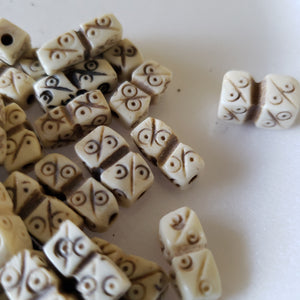 Carved Bone Beads