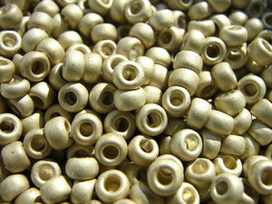 11/0 Round Toho Seed Beads, 16gms. oyster wht. matte galvenized