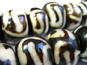 African Batik Bone Beads