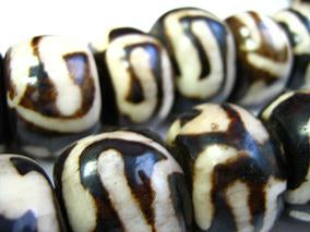 African Batik Bone Beads 5 per pkg.